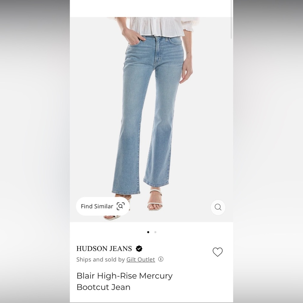 Hudson Blair High Rise Mercury Jeans Light Blue Bootcut Denim Jeans Size 28